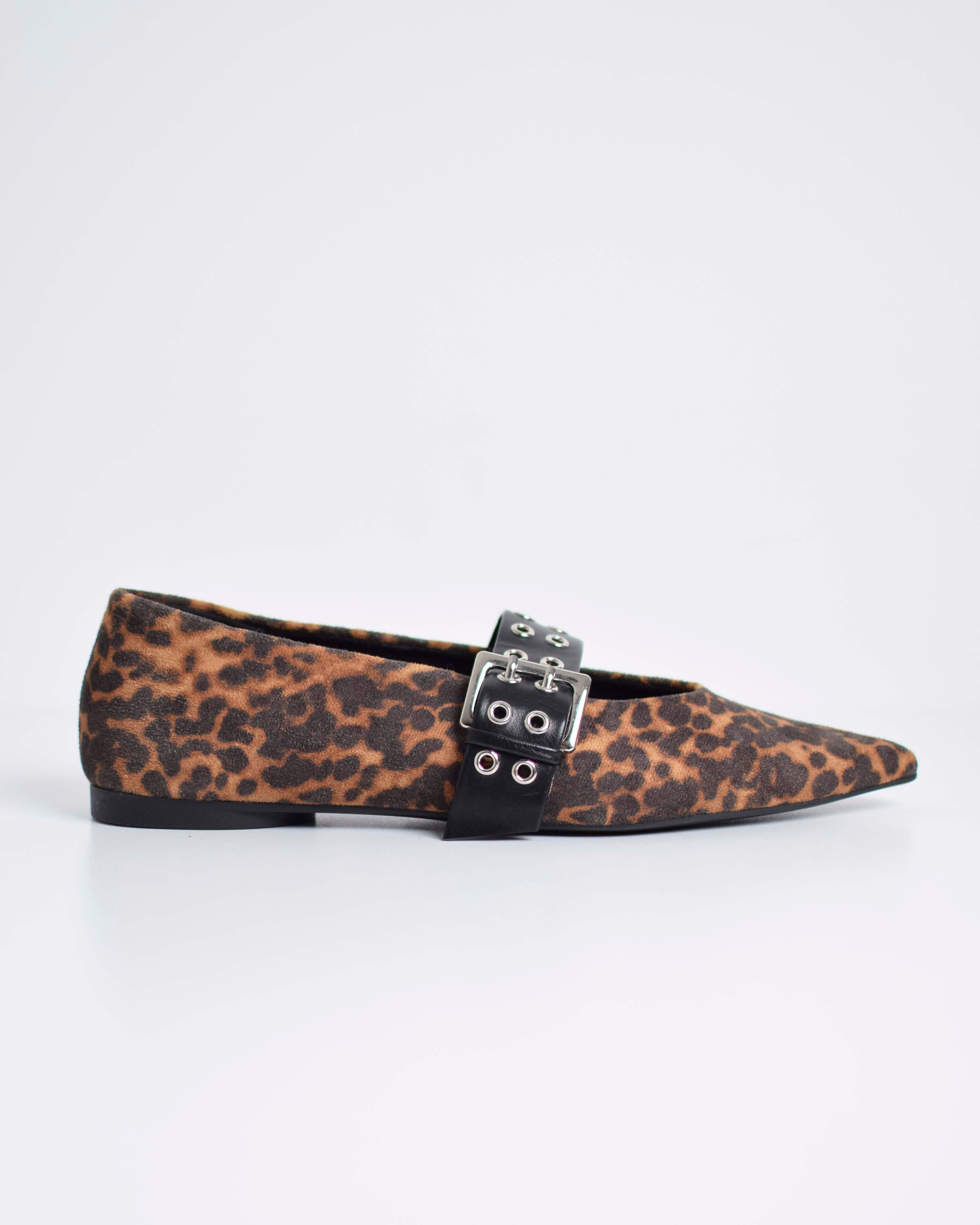 Ballerina Leopardata Con Borchie