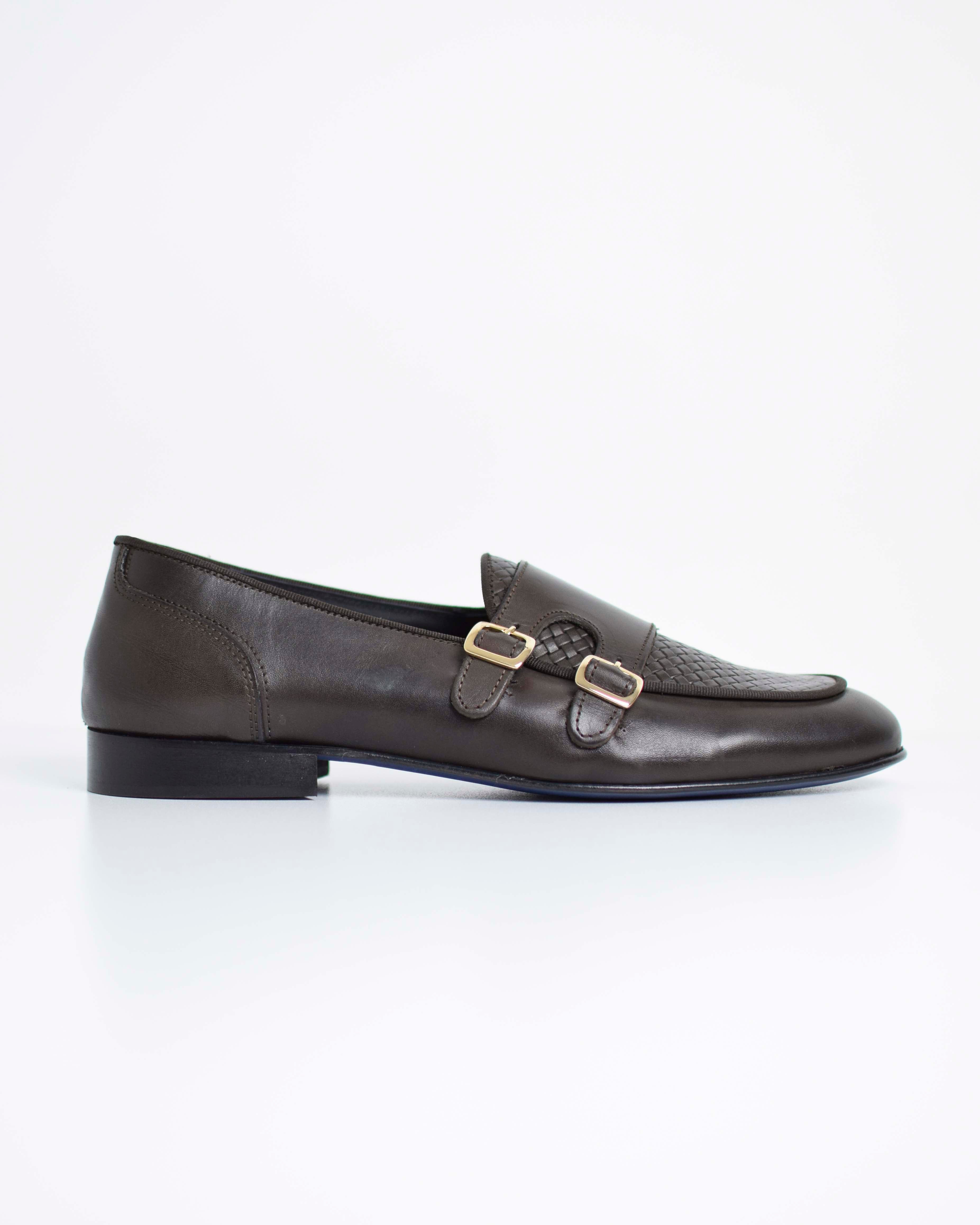 Mocassini Fibbie In Pelle Intrecciata