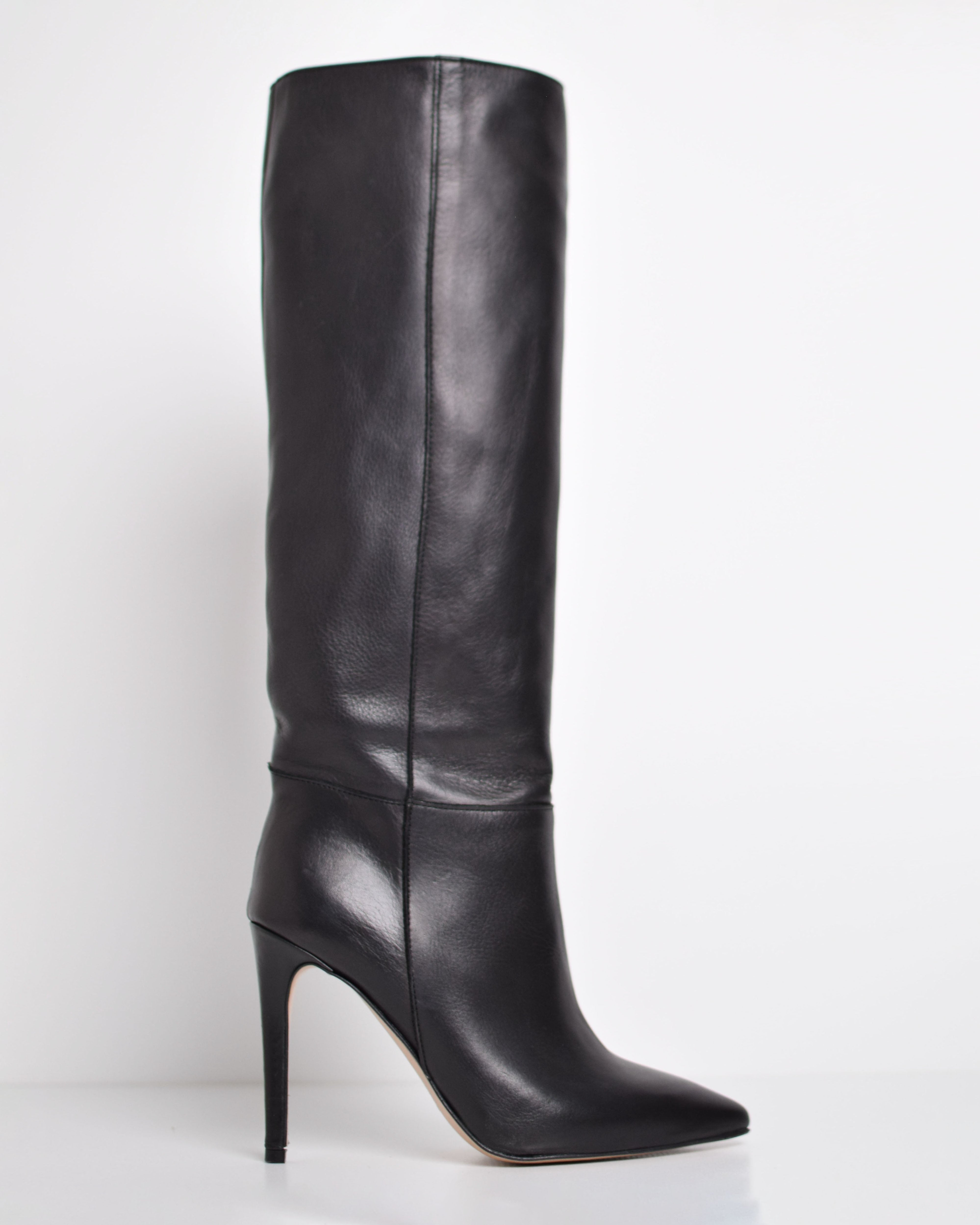 High heel leather boot