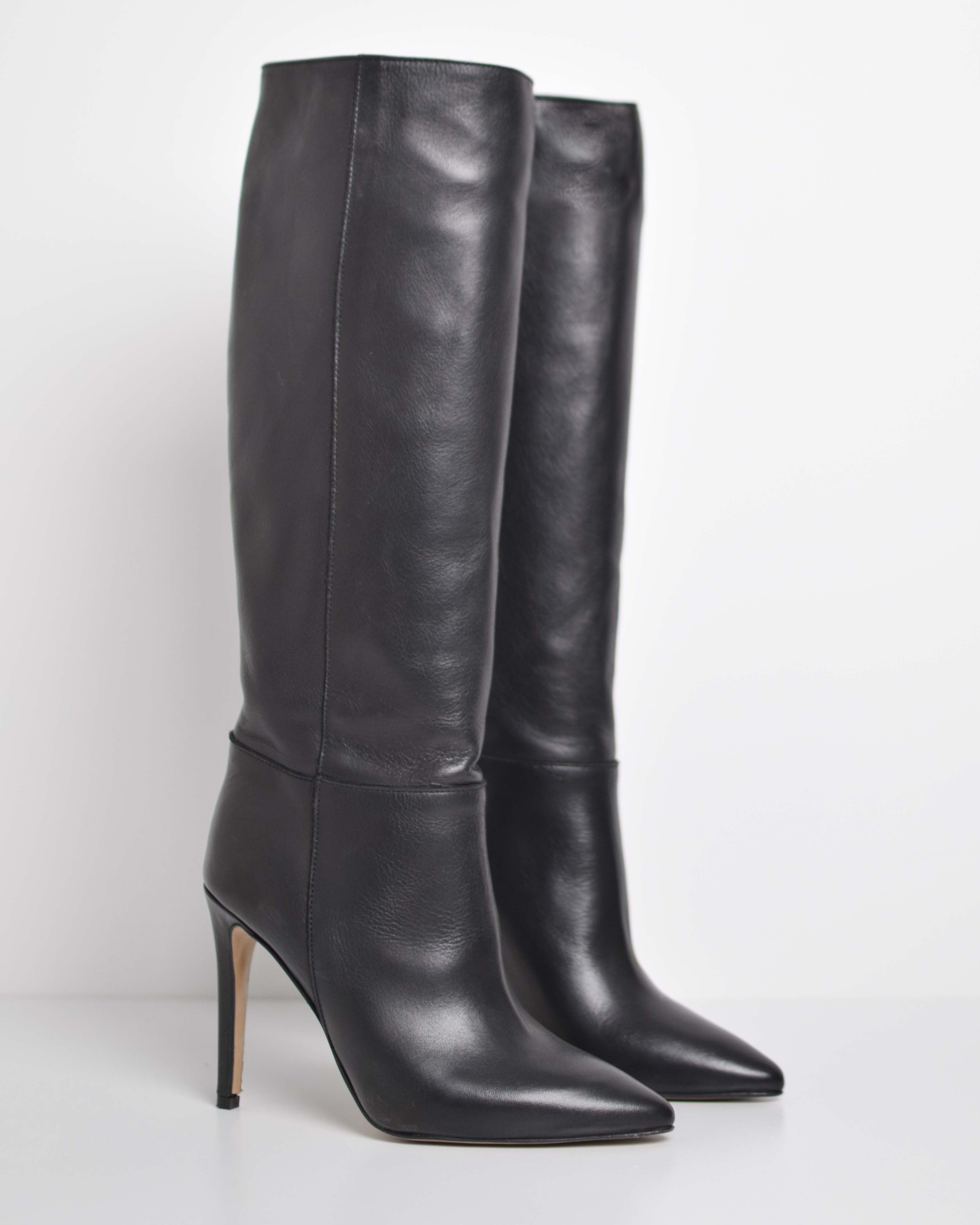 High heel leather boot
