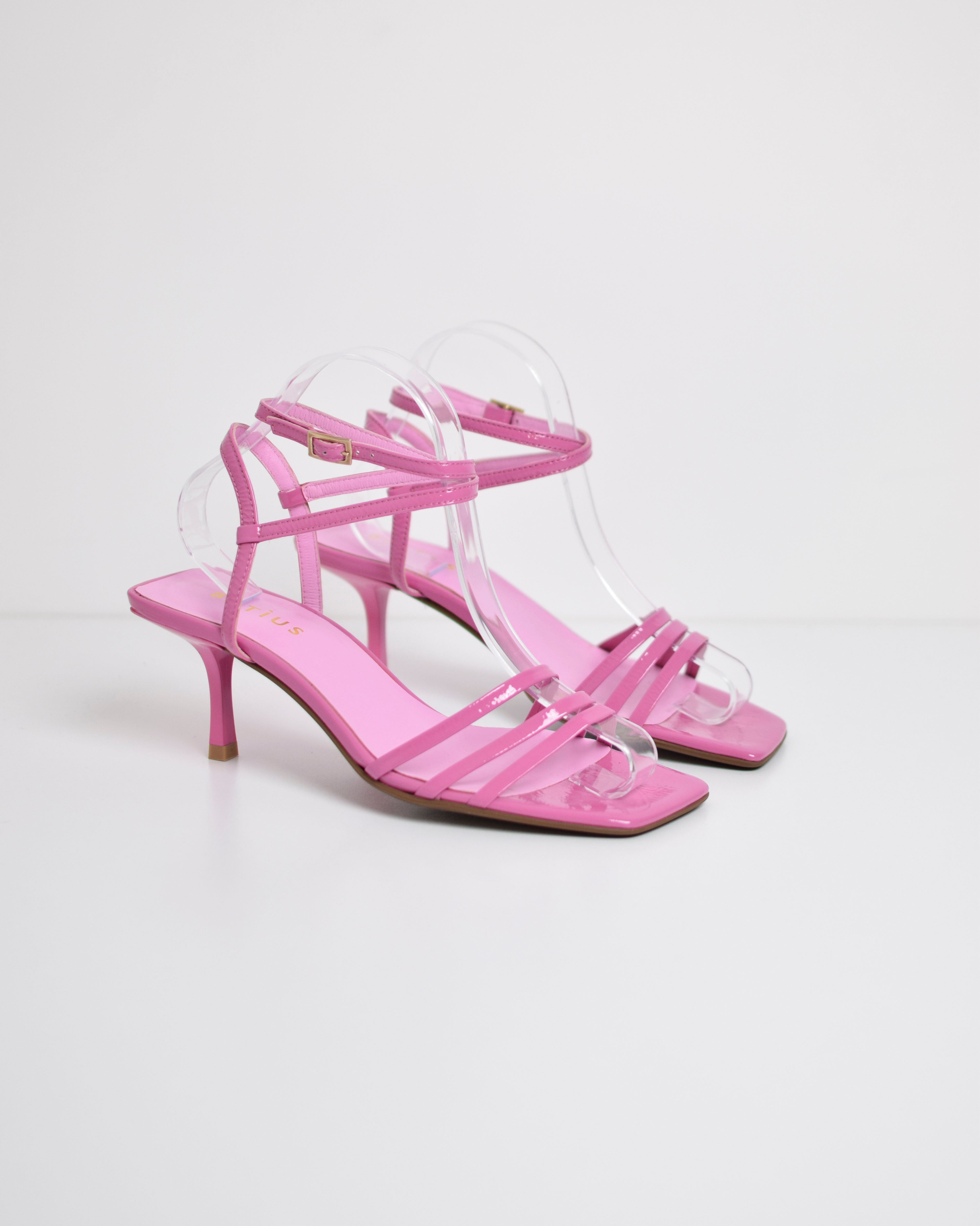 Leather heeled sandal
