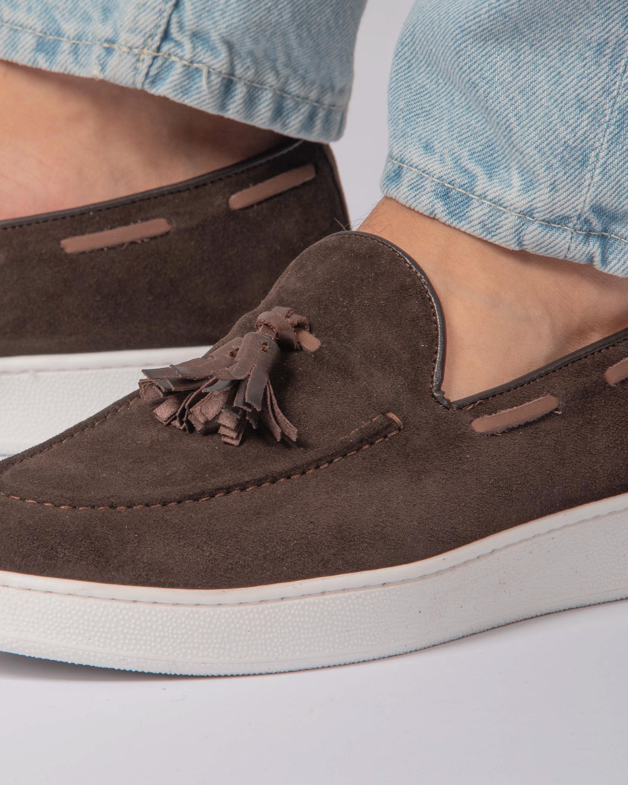 Suede tassel loafer