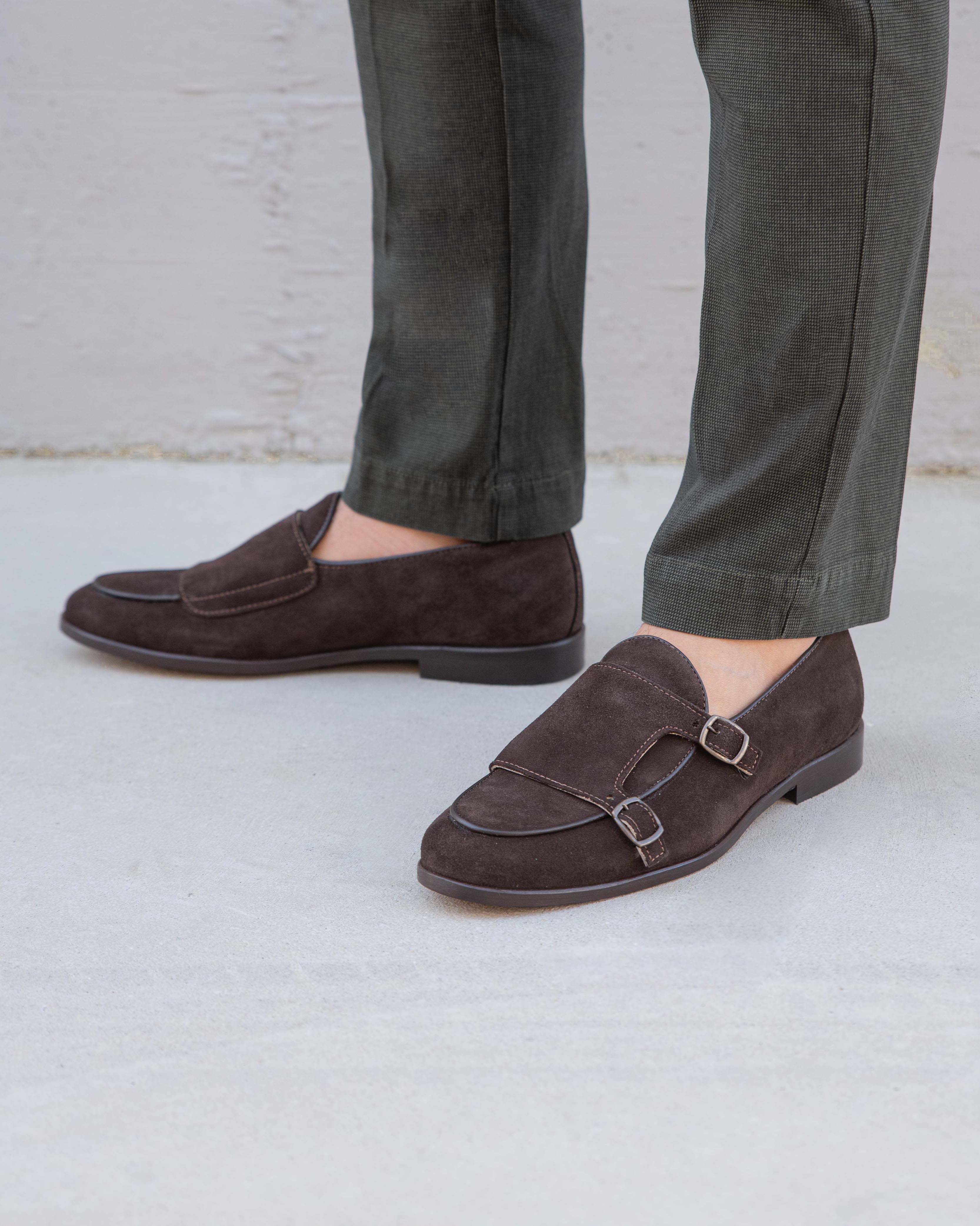 Mocassini fibbie in pelle