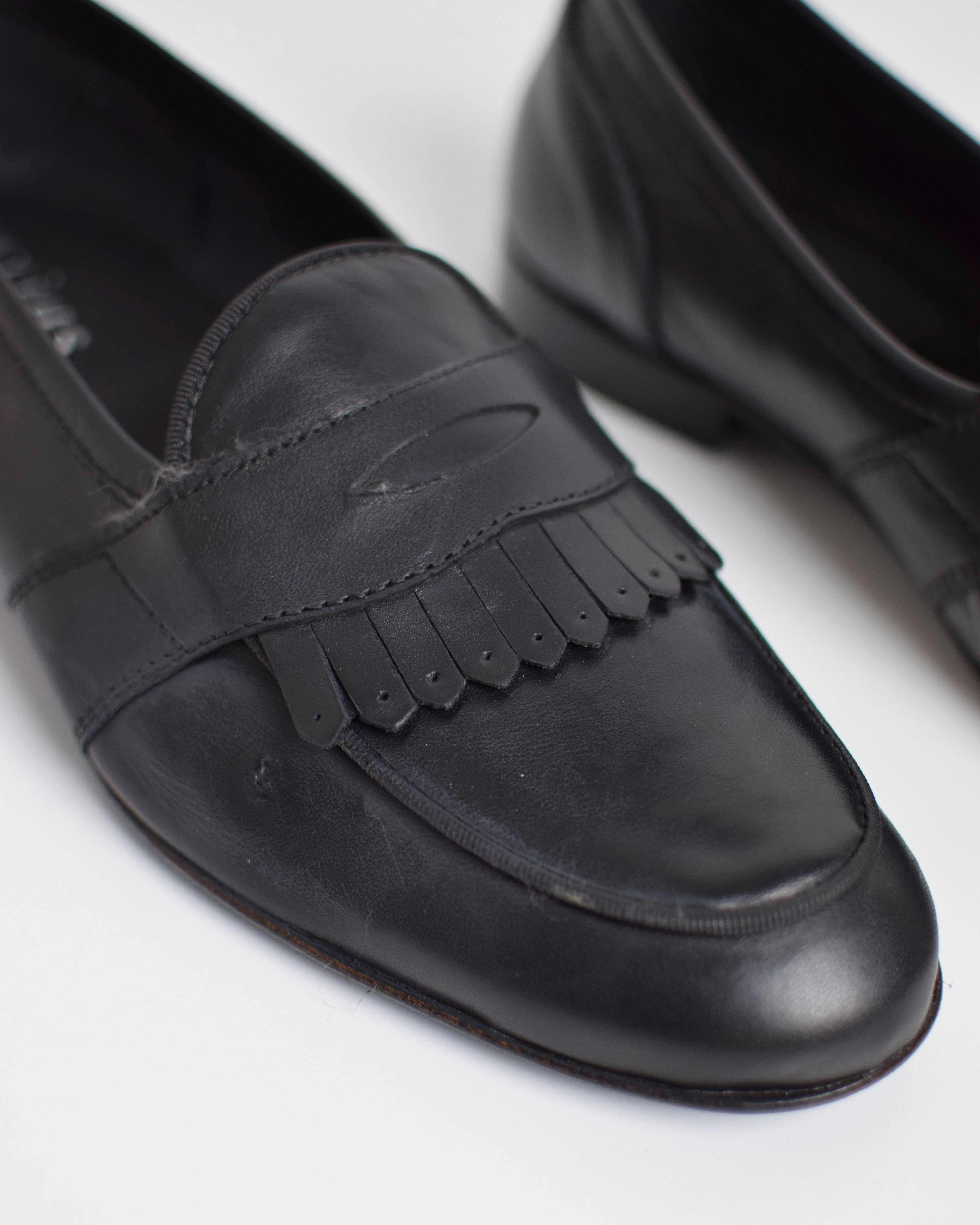 Leather fringe moccasins