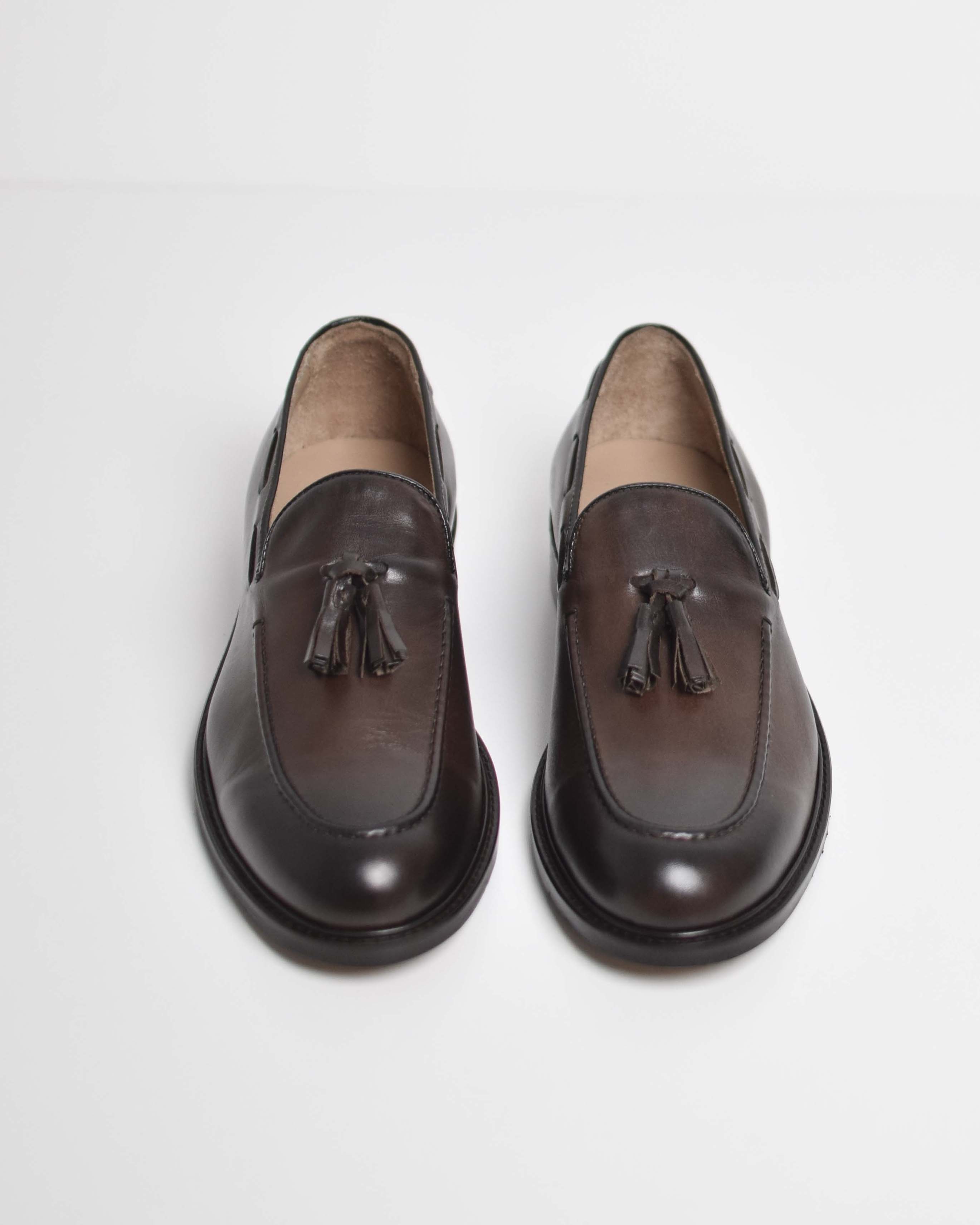 Leather tassel loafer