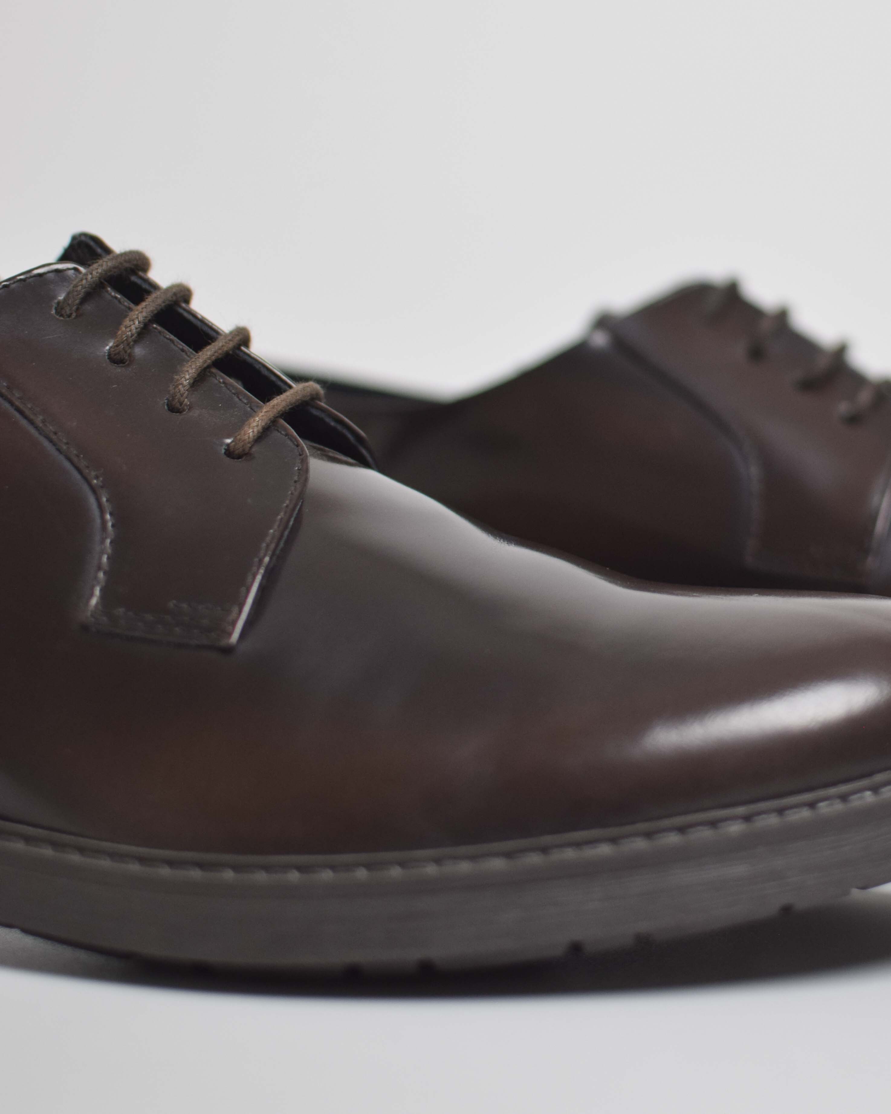 Leather derby lace-ups