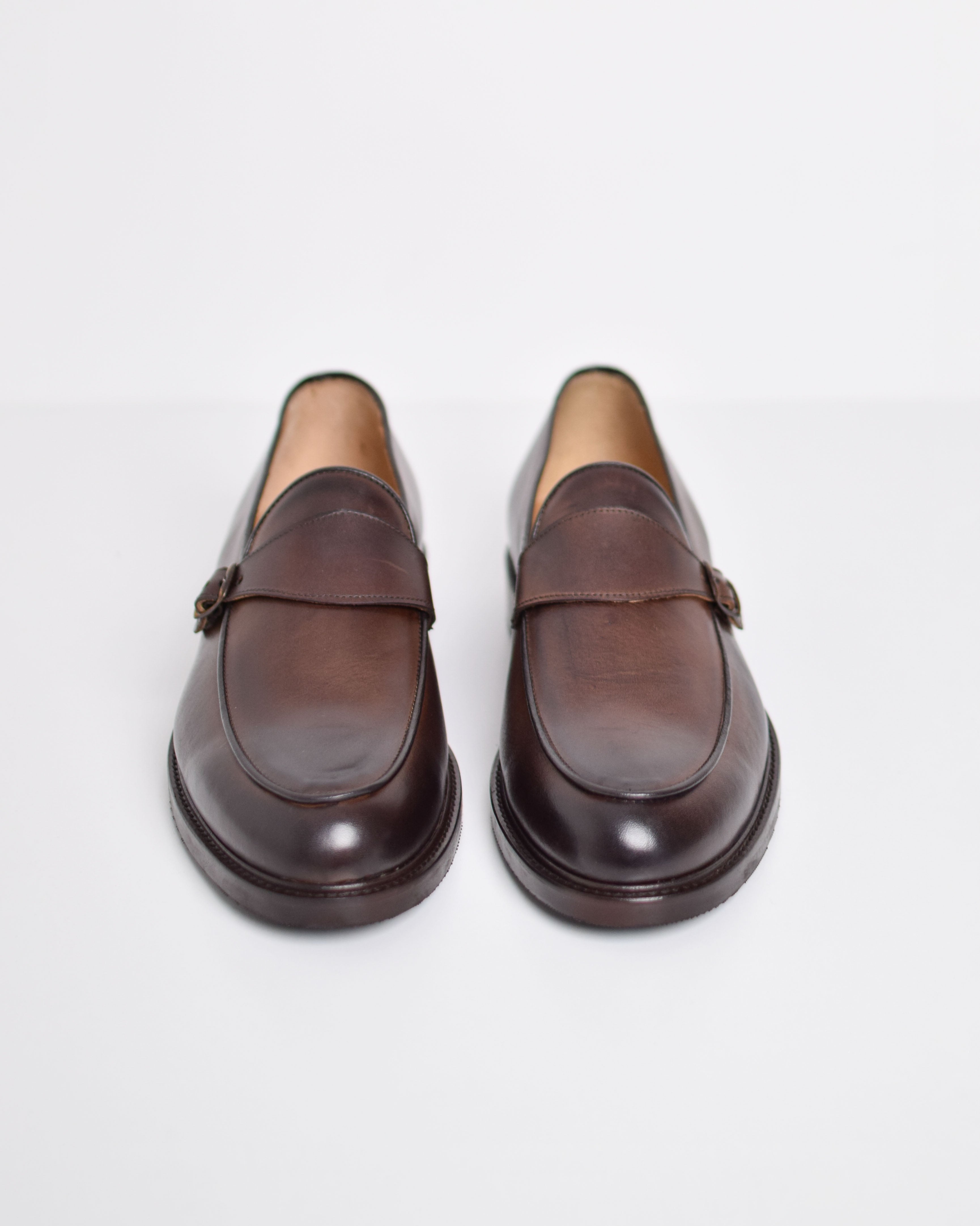 Single Buckle Leather Moccasins