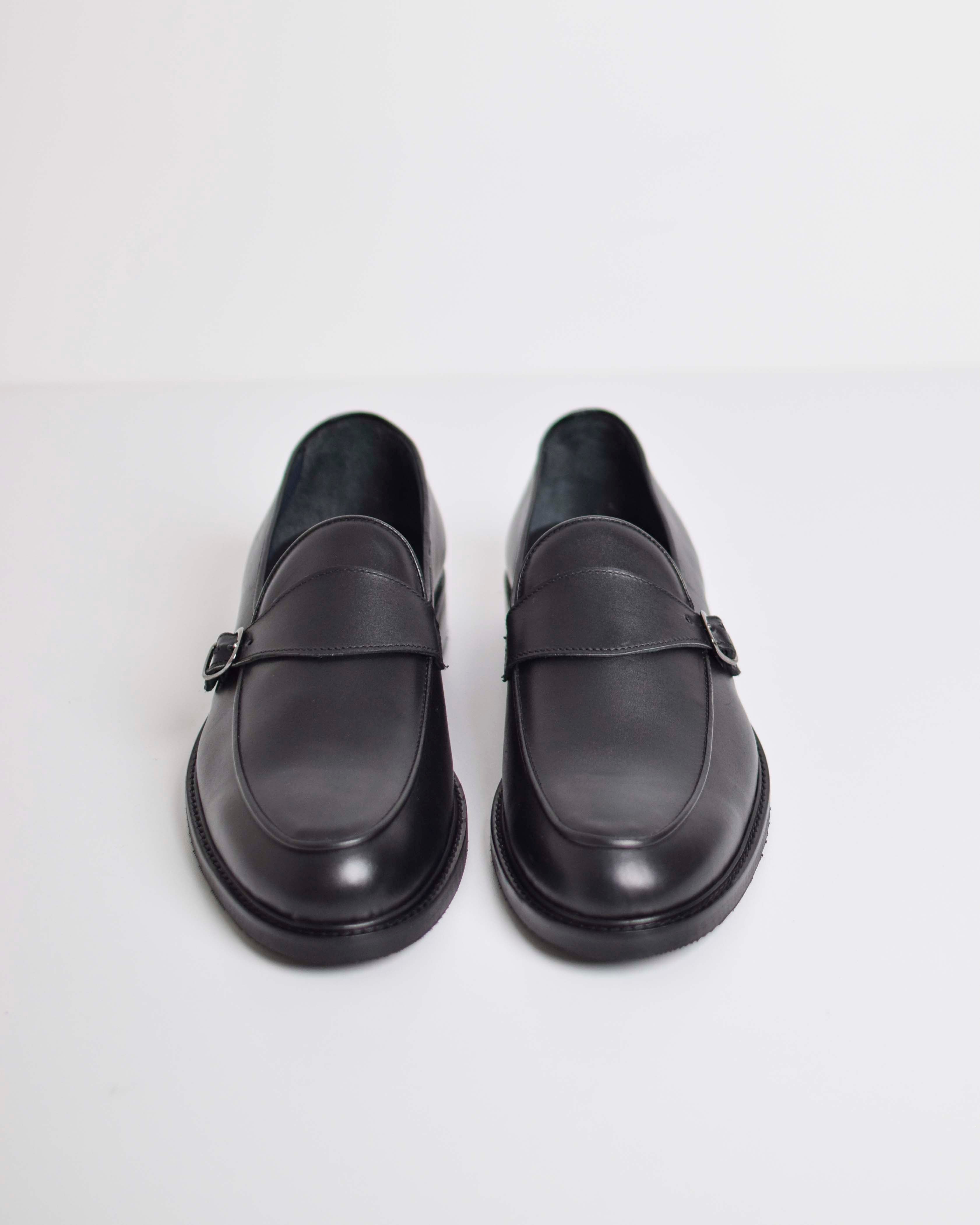 Single Buckle Leather Moccasins