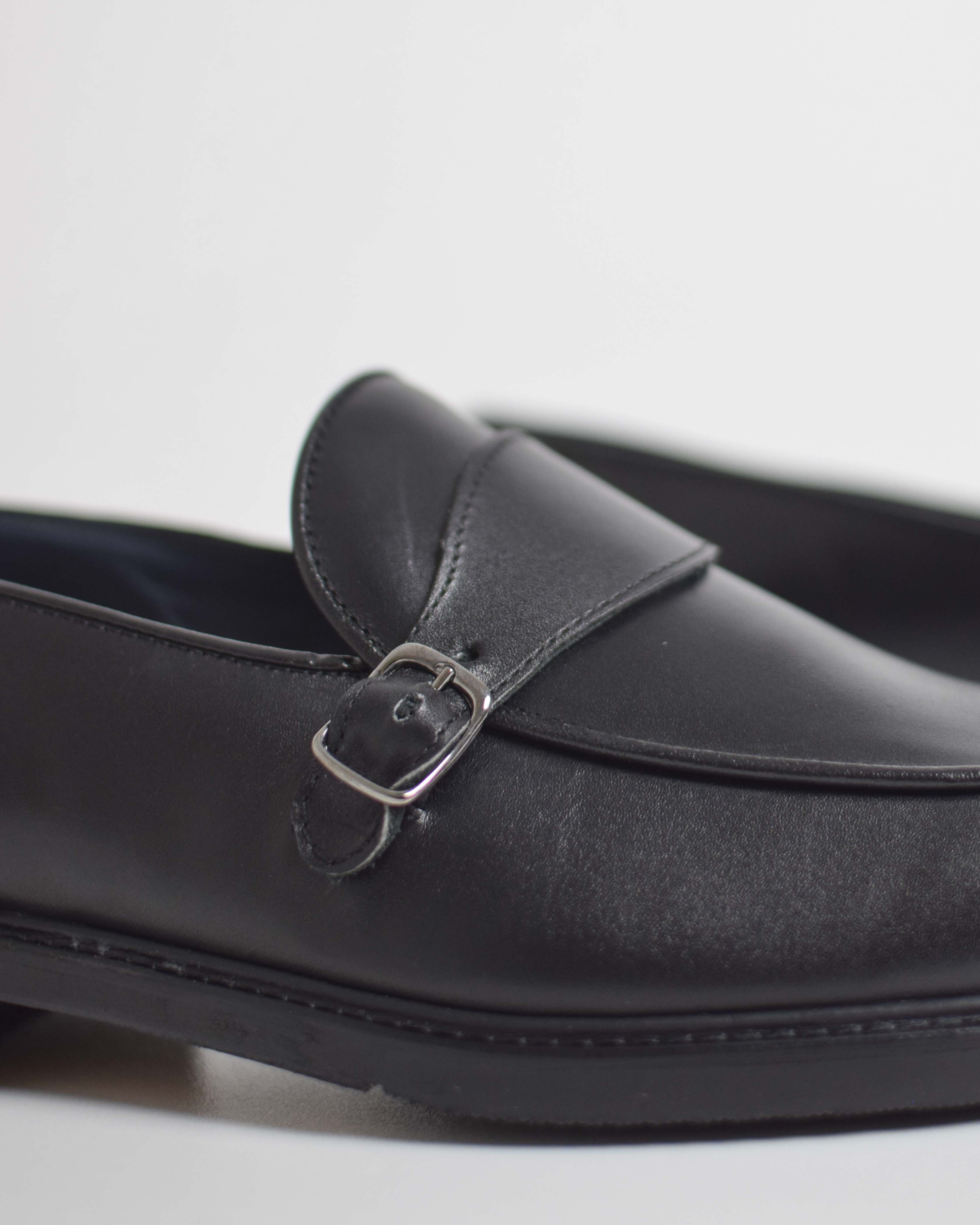 Single Buckle Leather Moccasins