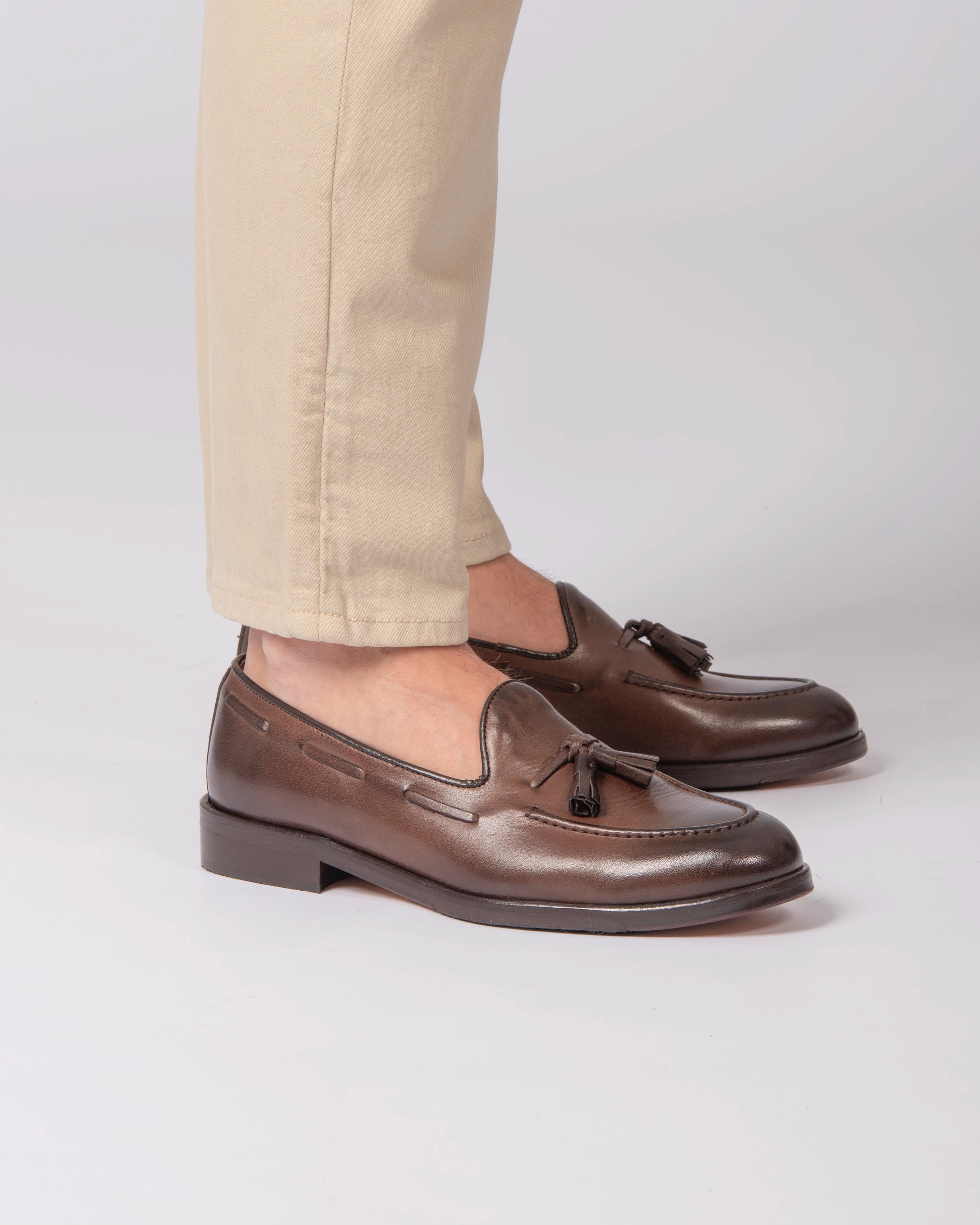 Leather tassel loafers